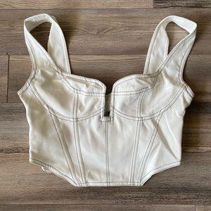 Size Medium white fox crop top